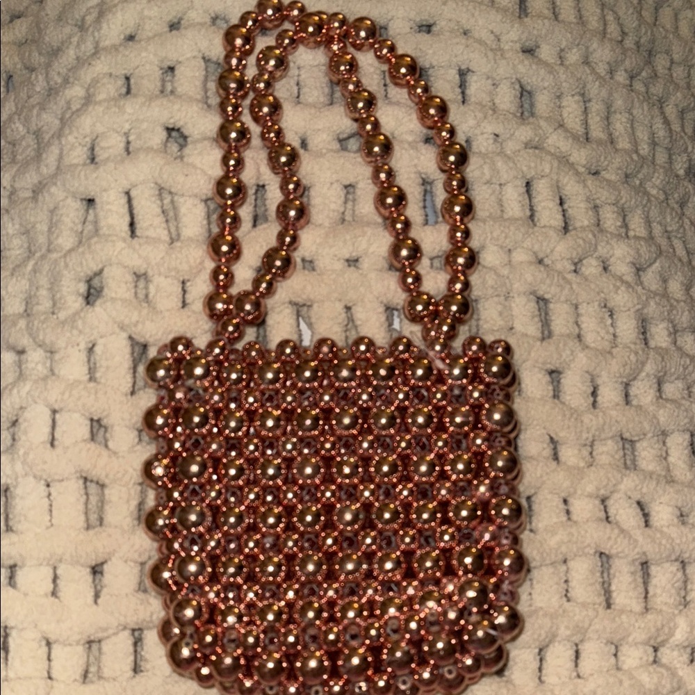 ASOS Metallic Beaded Mini Bag - Gold